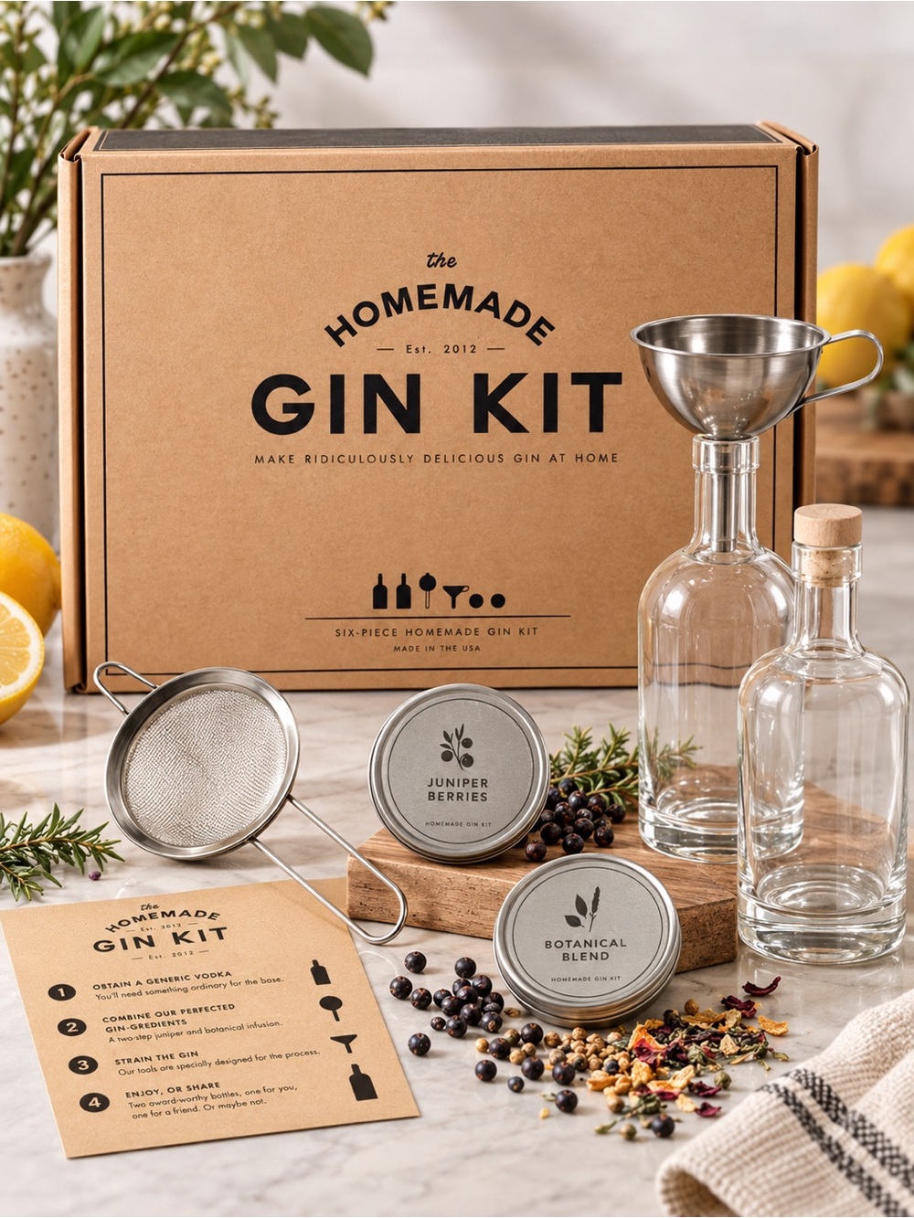 The Homemade Gin Kit 6-Piece DIY Craft Gin Making Kit